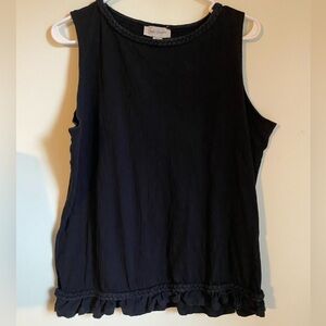 Charlie Paige Black Braided-Neck Tank Top
